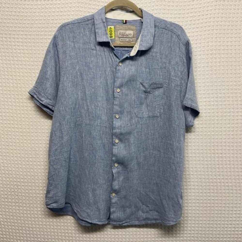 Bruno Positano Blue Short Sleeve Button Up Shirt‎ Men Large Bangladesh